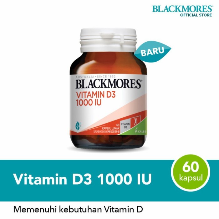 Blackmores Vitamin D3 1000 Iu (60) Vitamin D Anak Vit Anak -