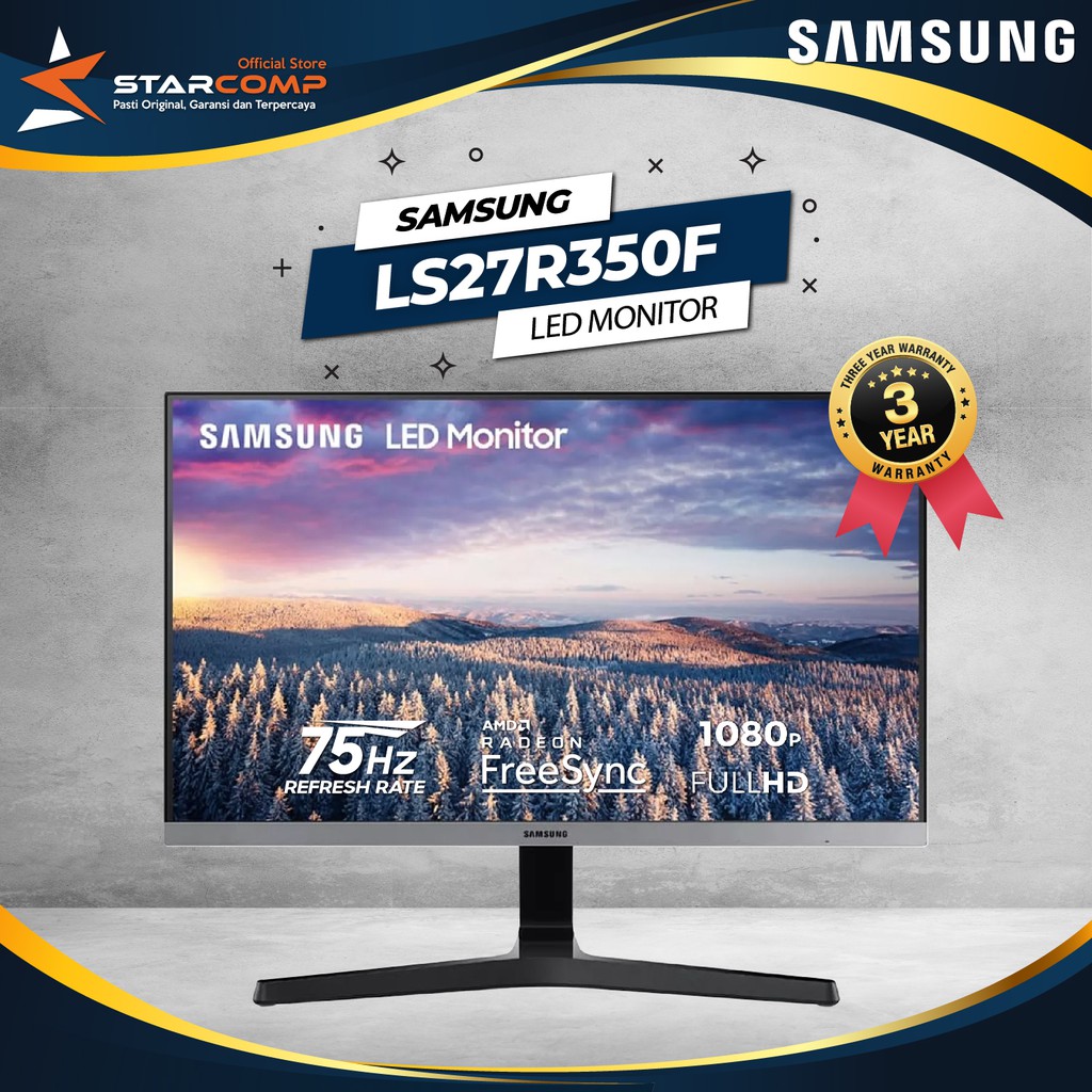 Monitor LED Samsung S27R350 IPS 75hz freesync HDMI LS27R350FHE 27R350