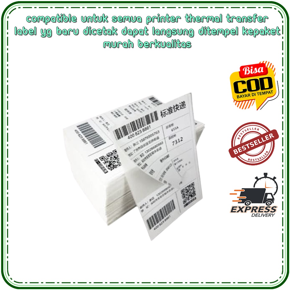 

Label Thermal Printer Kertas Stiker Sticker Label Isi 500 Pcs / ROLL Ukuran 100 x 150 Termal 100x150 mm 10x15 cm