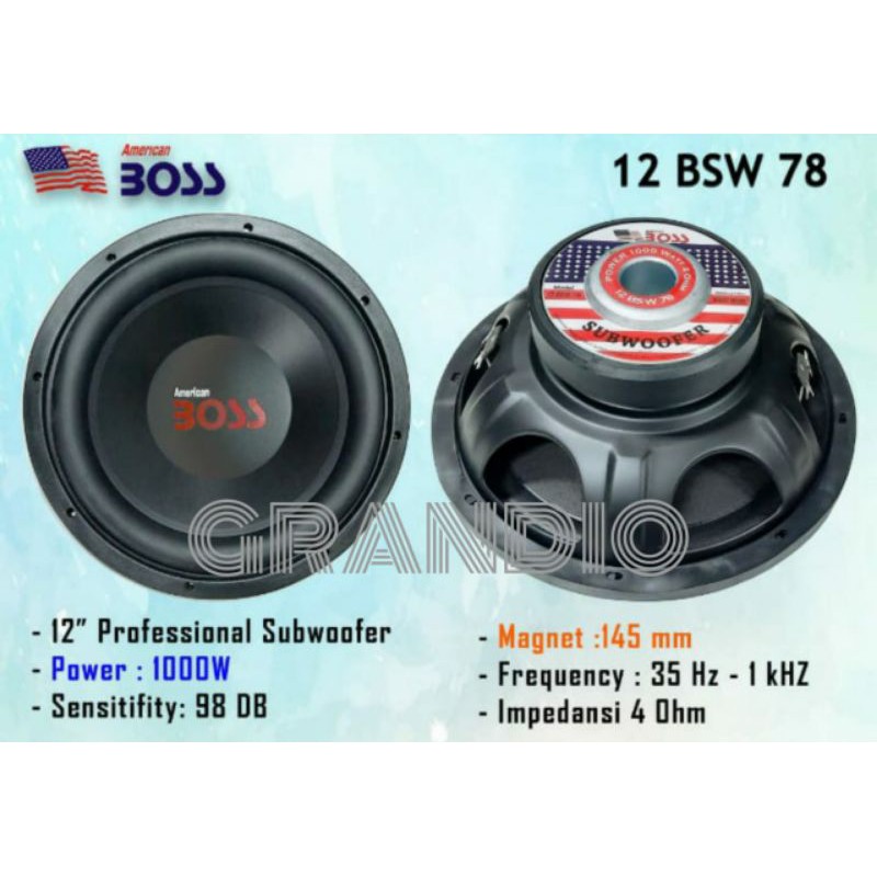 Subwoofer speaker 12inch 12 BSW 78