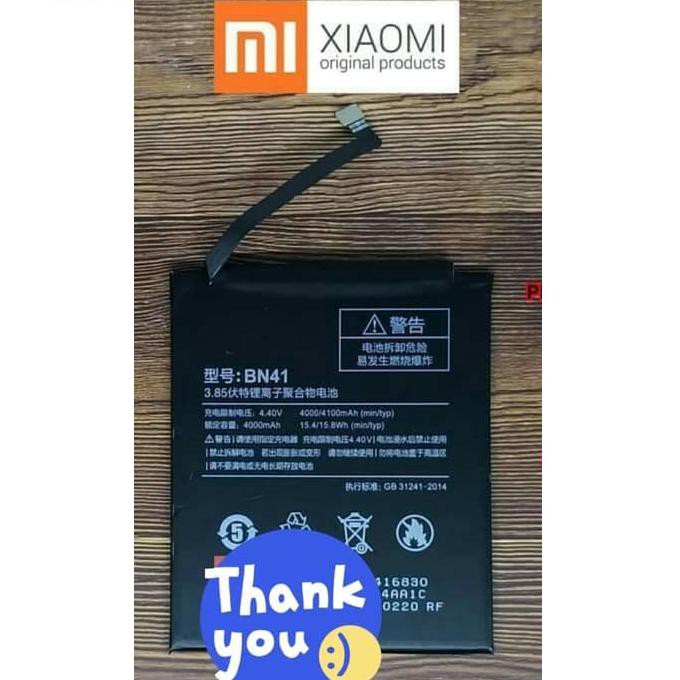 BATERAI XIAOMI BN41 REDMI NOTE 4 / BN 41 /BN41 ORIGINAL 100%