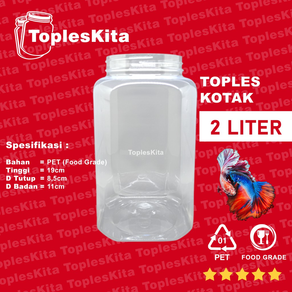 Toples Plastik Kotak Cupang 2Liter | Shopee Indonesia