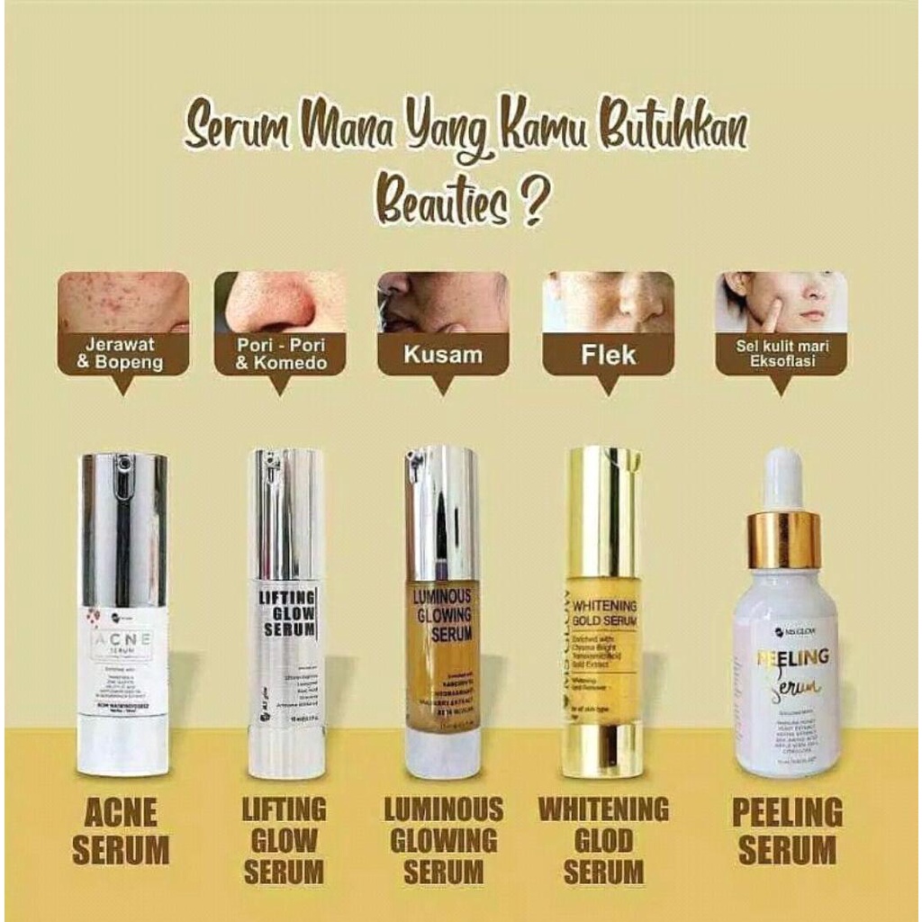 SERUM MS GLOW / SERUM LUMINOUS MS GLOW / SERUM LIFTHING / SERUM ACNE MS GLOW / SERUM GOLD MS GLOW