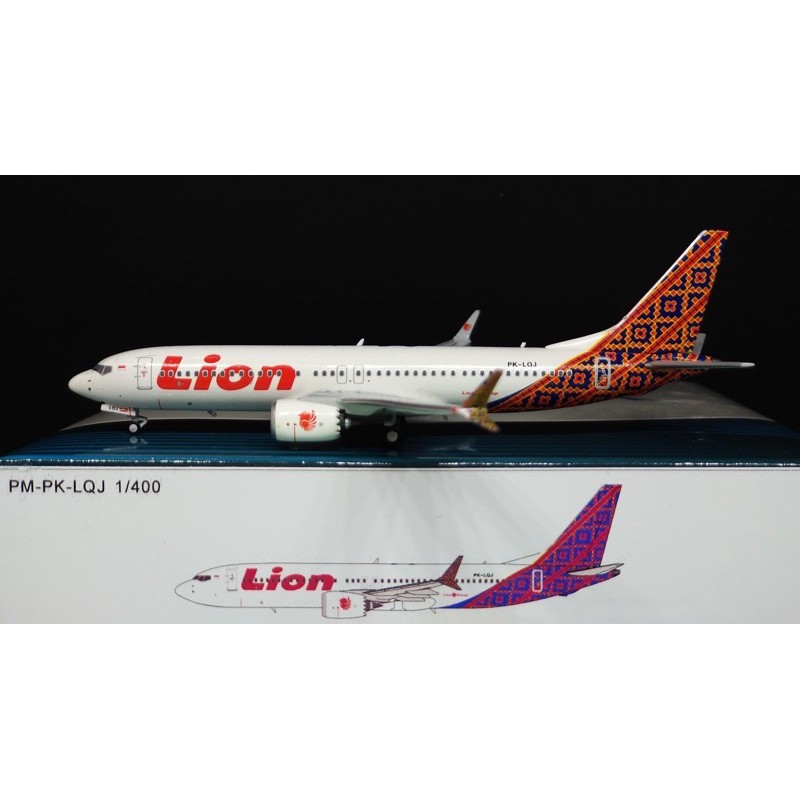 Diecast Pesawat Lion B737-Max8 PK-LQJ Panda 1:400