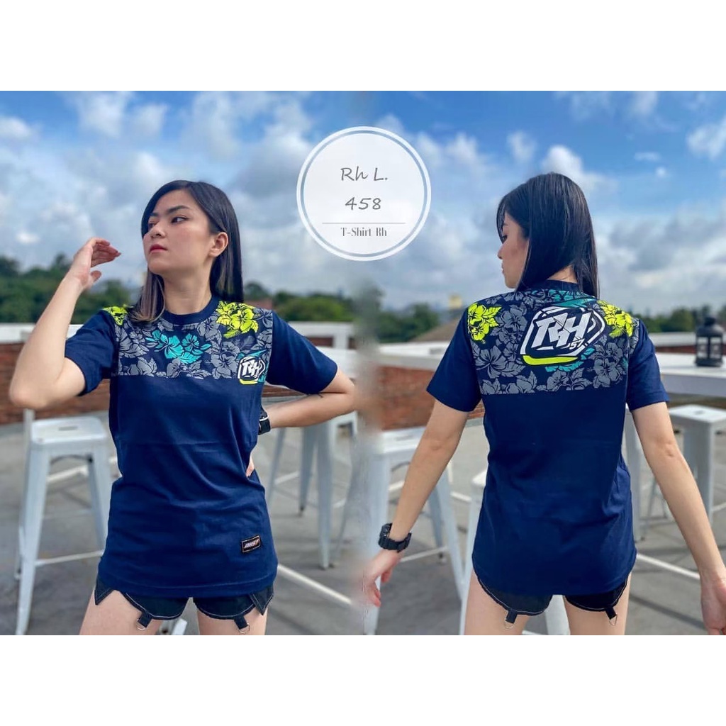 BAJU KAOS NAVY FLOWER RACING HELL / BAJU KAOS DISTRO PRAI WANITA / BAJU KAOS RACING HELL PREMIUM