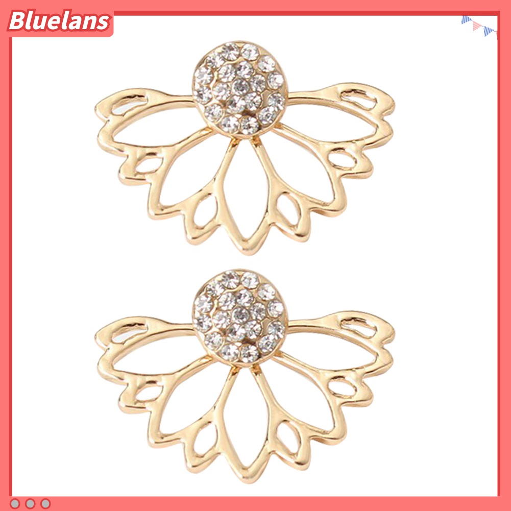 Anting Stud Berlian Imitasi Model Hollow Out Untuk Wanita