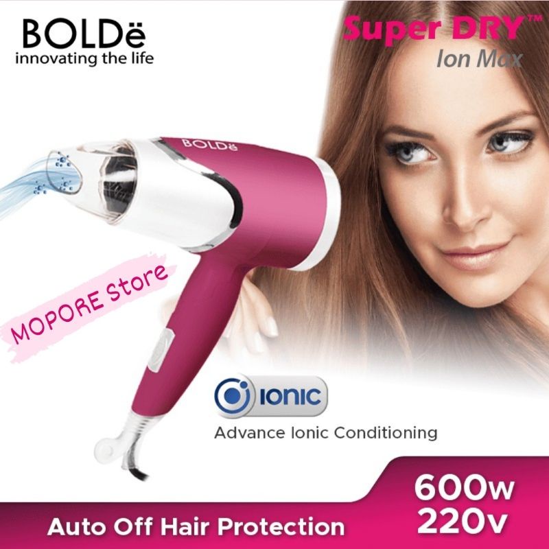 BOLDe Hair Dryer SUPER DRY ION MAX - Pengering Rambut Travel Hairdryer