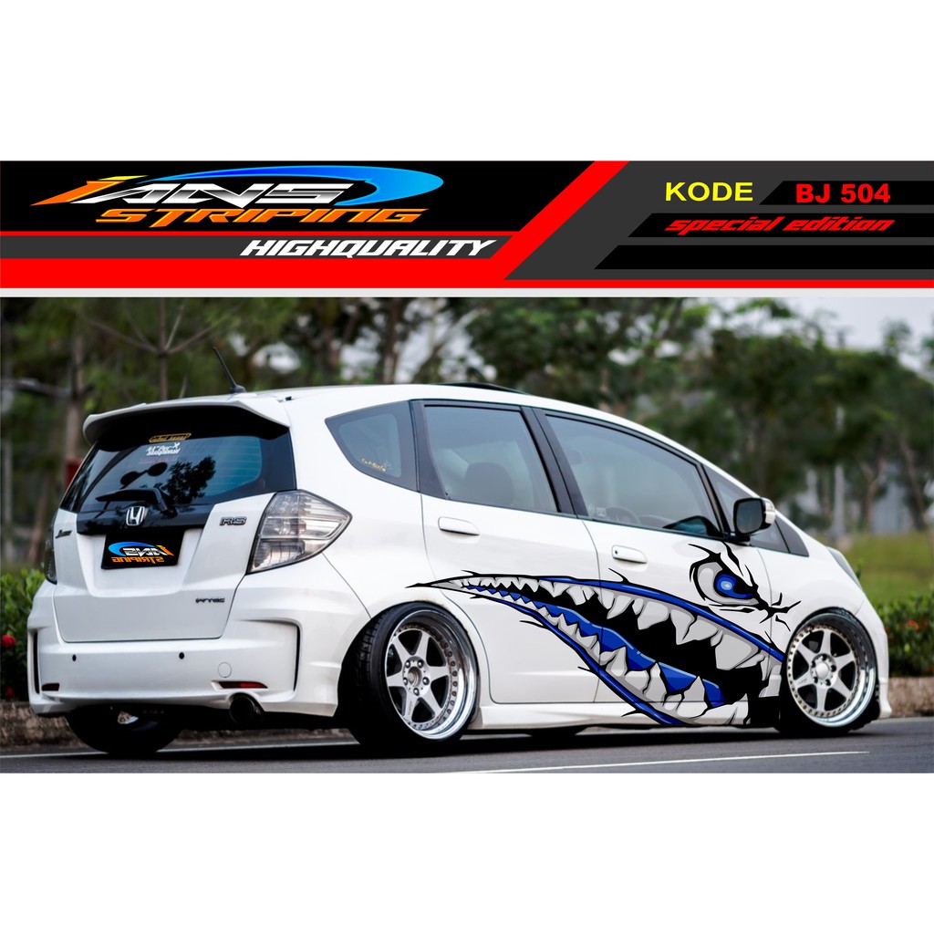 STICKER MOBIL JAZZ BRIO AGYA AYLA SWIFT VIOS / STICKER MOBIL HIU SHARK / DECAL STICKER MOBIL