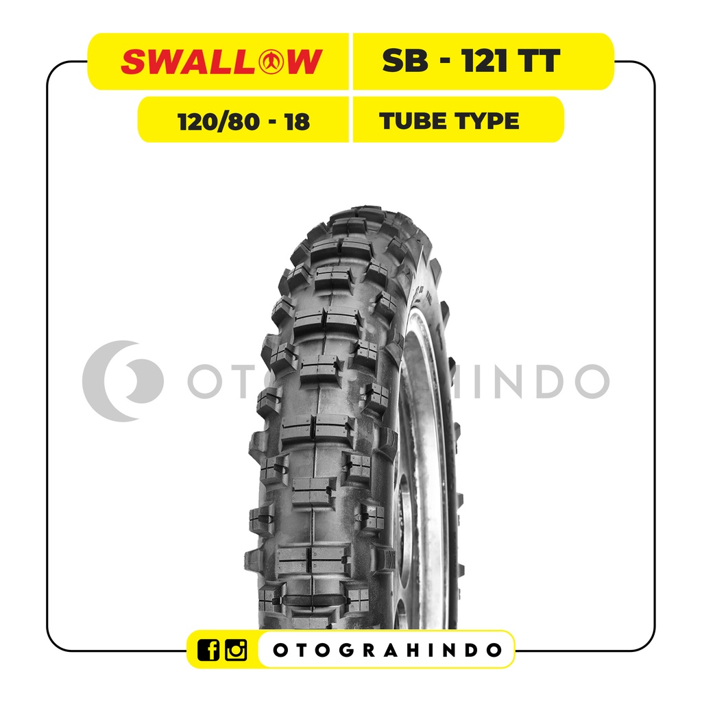 Ban Sepeda Motor Trail Swallow SB 121 Ukuran 120/80 Ring 18 Tube Type Baru Murah