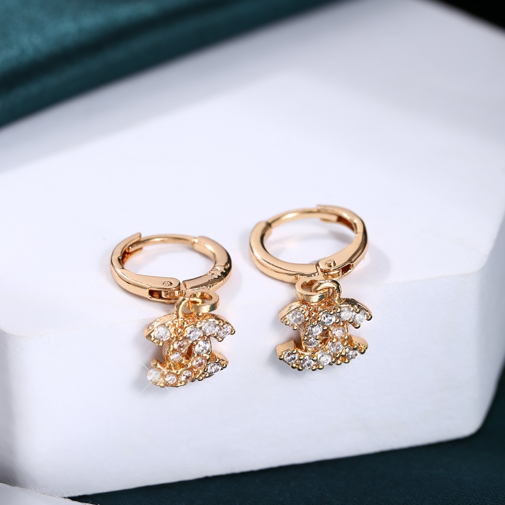 ✨✅COD❤Anting Titanium Mewah Berlian Aksesoris Wanita Anting Rose Gold Pesta Earrings D145-2