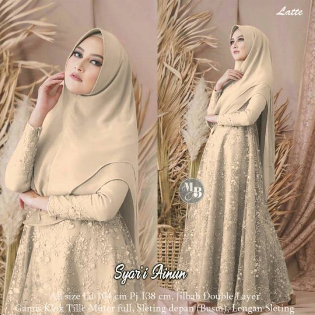 Baju gamis syar'i ainun set hijab