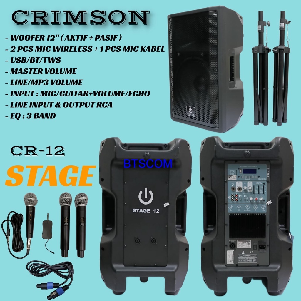 Speaker Aktif Crimson CR stage 12 inch sepasang ORIGINAL