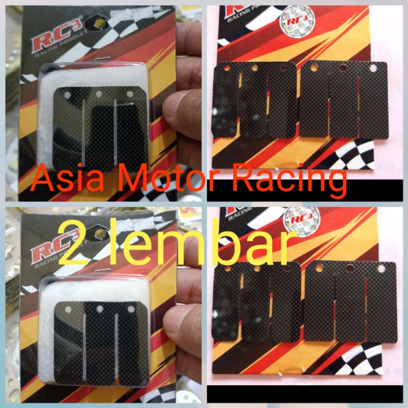 Lidah membran satria 2 tak karbon/ Membran RC3 karbon satria 2tak 1Set Depan Belakang