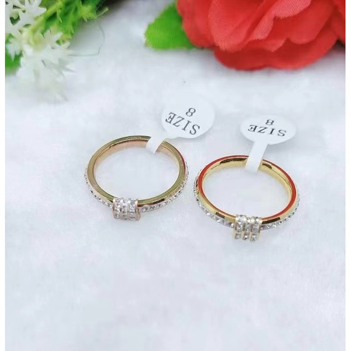 Cincin Titanium Permata Prthiasan Fashion 0021.0022