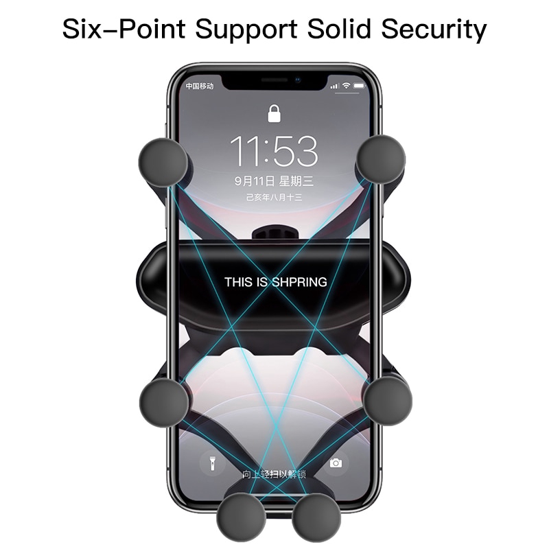 

KUULAA Gravity Car Holder For Phone in Car Air Vent Clip Mount No Magnetic Phone Holder GPS Stand