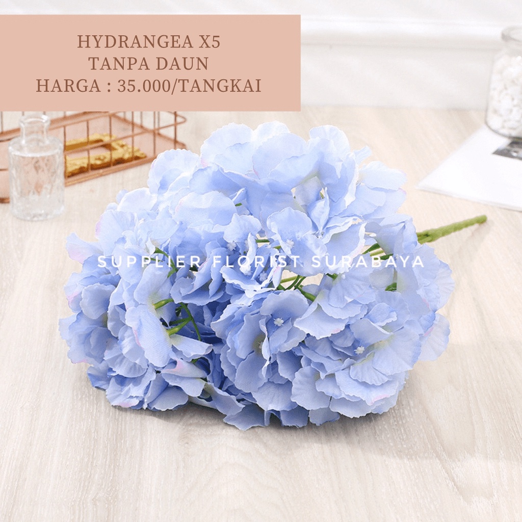 HYDRANGEA BUNGA PALSU HORTENSIA BUNGA MAINAN ARTIFICIAL FLOWER HYDRANGEA