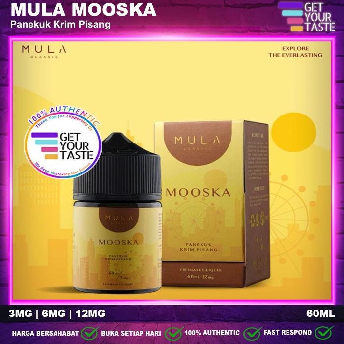 Liquid Mula Classic Mooska 60ML Panekuk Krim Pisang by Hex Juice