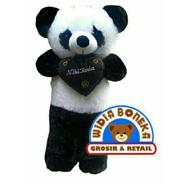 { Ukir Nama / Foto } Bordir Boneka  Beruang Teddy Bear 1 Meter