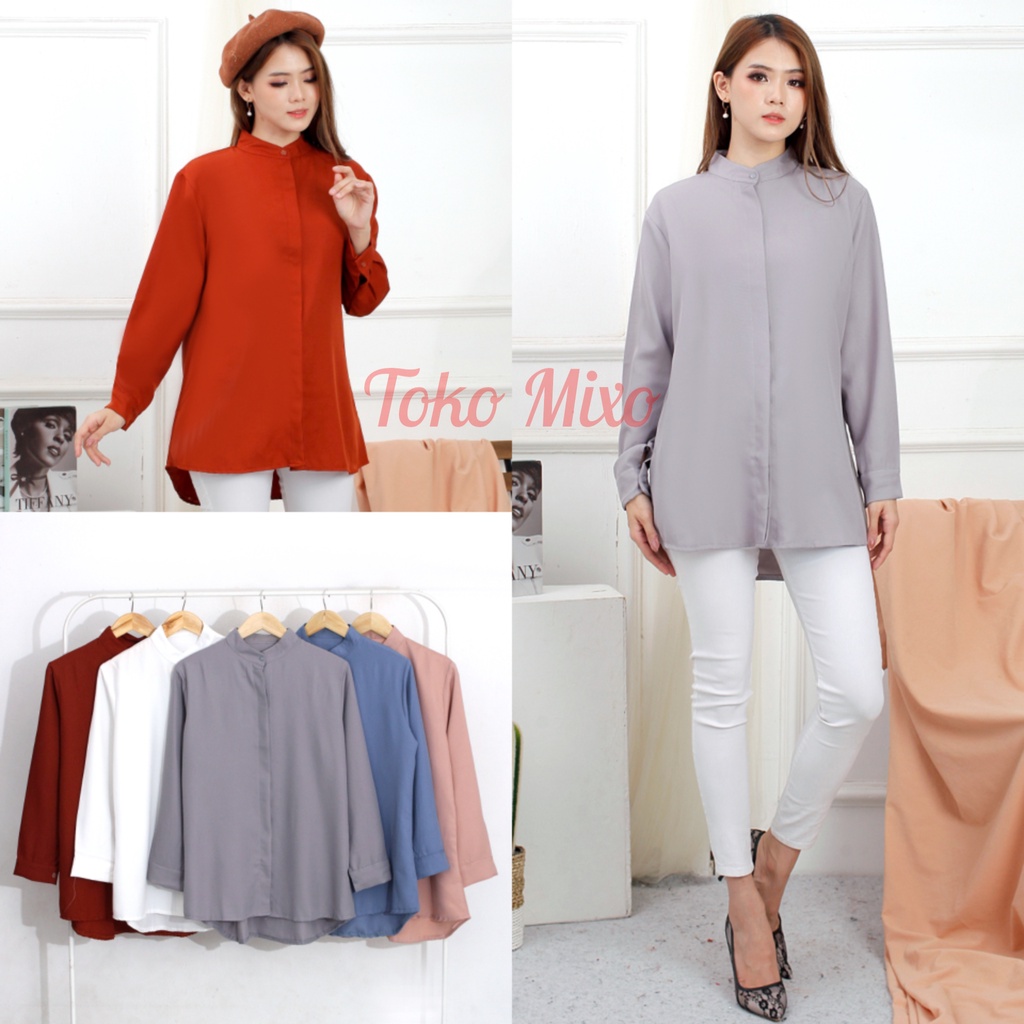 Kemeja Blouse Premium Kualitas Import Bahan Shakila