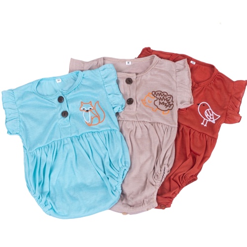 ZASKIYA - Ruffle Romper Baby Jumper Bayi Perempuan Animal Edition 0-2 thn