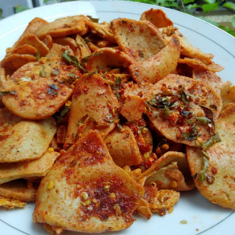 1kg basreng pedas daun jeruk baso goreng bumbu basah bandung-Cikruh bulat 500gr