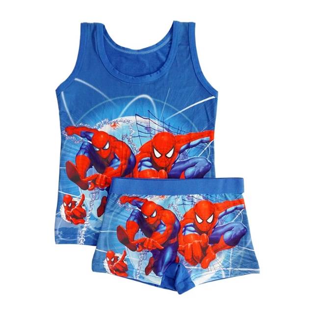 Setelan Singlet Anak Laki Laki dan Boxer Anak Laki Laki Setelan Baju Anak Laki Laki Cowok Spiderman