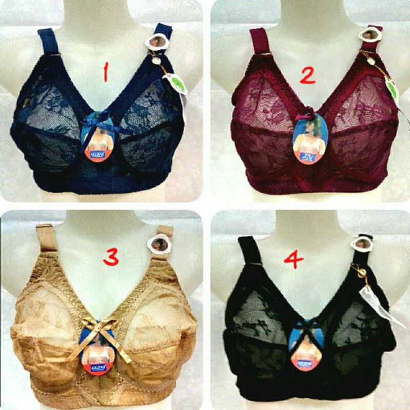 bra brokat jumbo merk guini/bh jumbo brokat tanpa busa