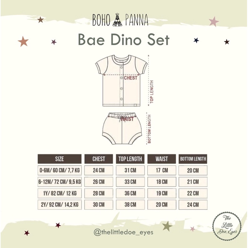 Bohopanna Bae Dino Set Baju Setelan Anak