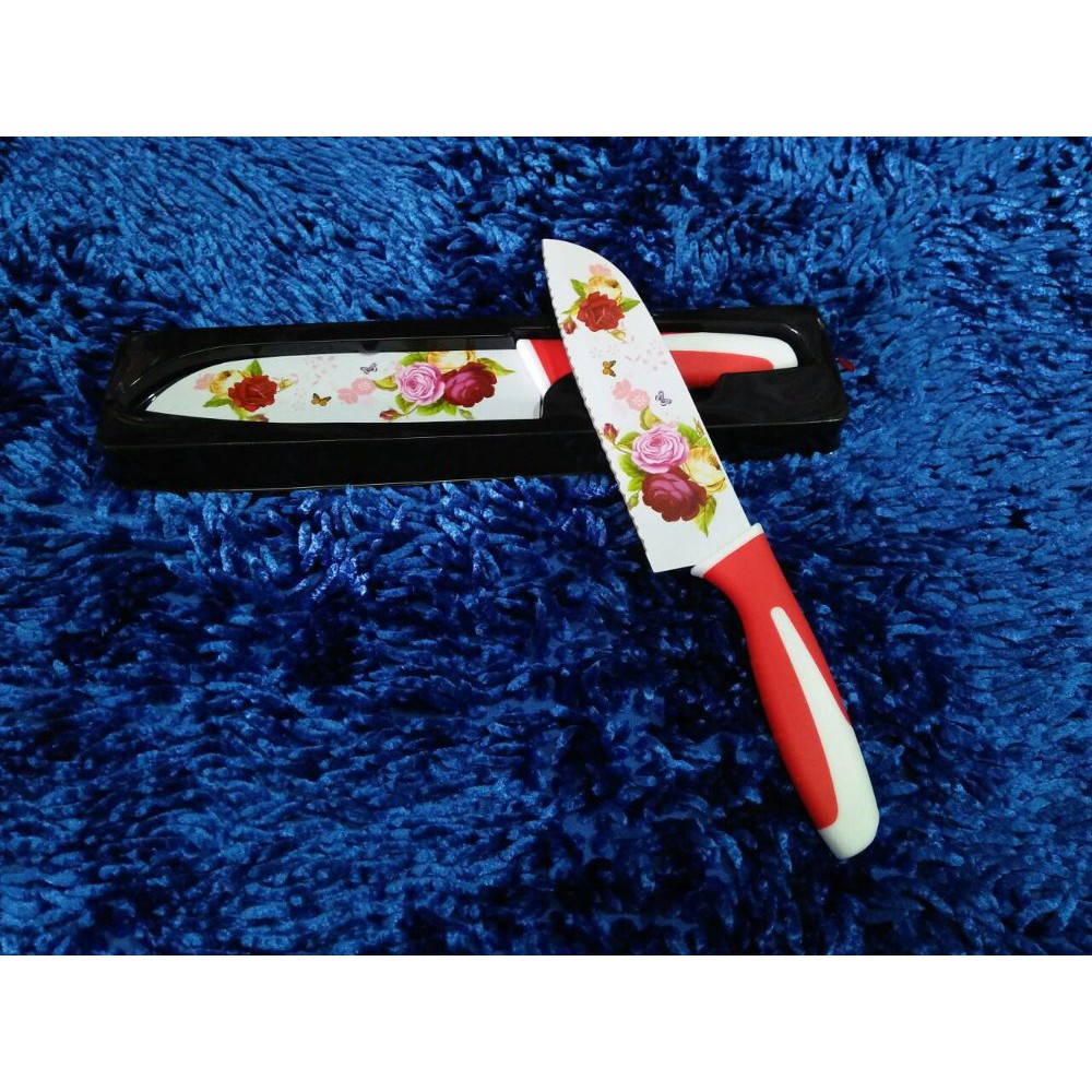 Unik PISAU KERAMIK MOTIF BUNGA PISAU DAPUR PISAU MASAK PISAU DAGING Murah