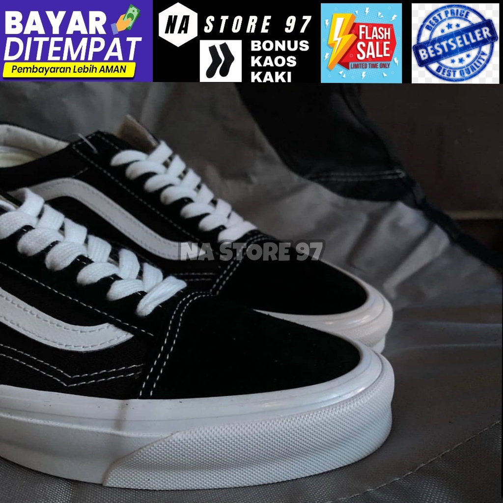 SEPATU 100% PREMIUM VANS OLDSKOOL 05 OG BLACK WHITE WAFFLE DT BNIB SEPATU PRIA SEPATU KEREN