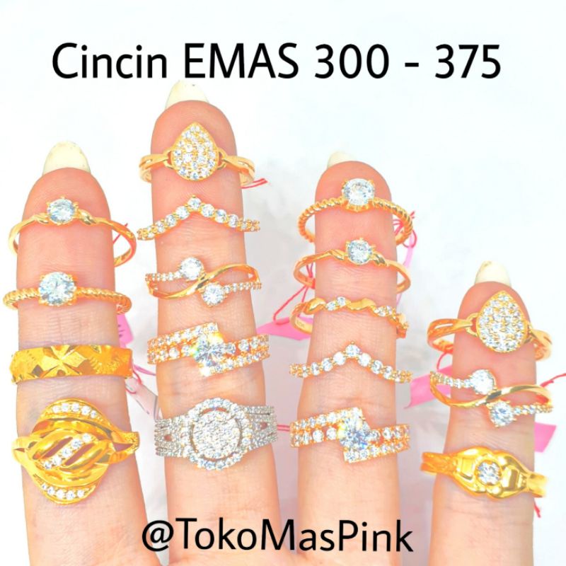 Cincin EMAS ASLI Kadar 300 - 375 / 6-8 K ER101 ( TOKO MAS LIA GOLD BEKASI )