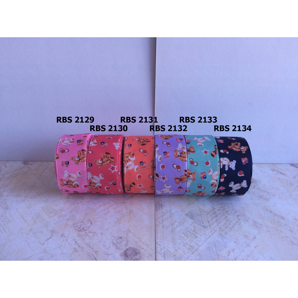 

[10 YARD] PITA SATIN MOTIF TEDDY BEAR SALE RBS 2129,2130,2131,2132,2133,2134
