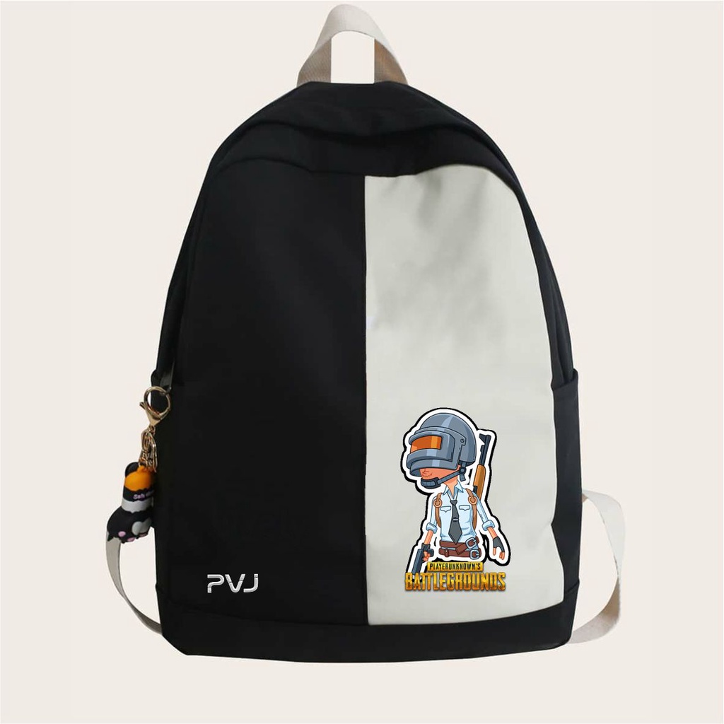 PVJ Tas Ransel Anak Sekolah Laki Laki Karakter Game P-U-B-G