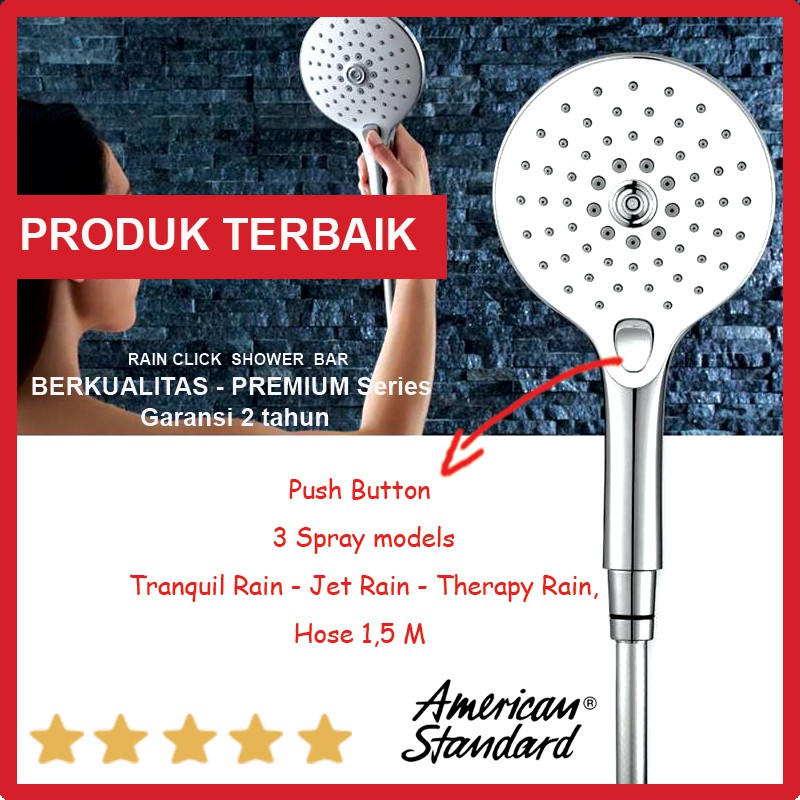 American standard Rain click hand shower only + hose 1,5 meter