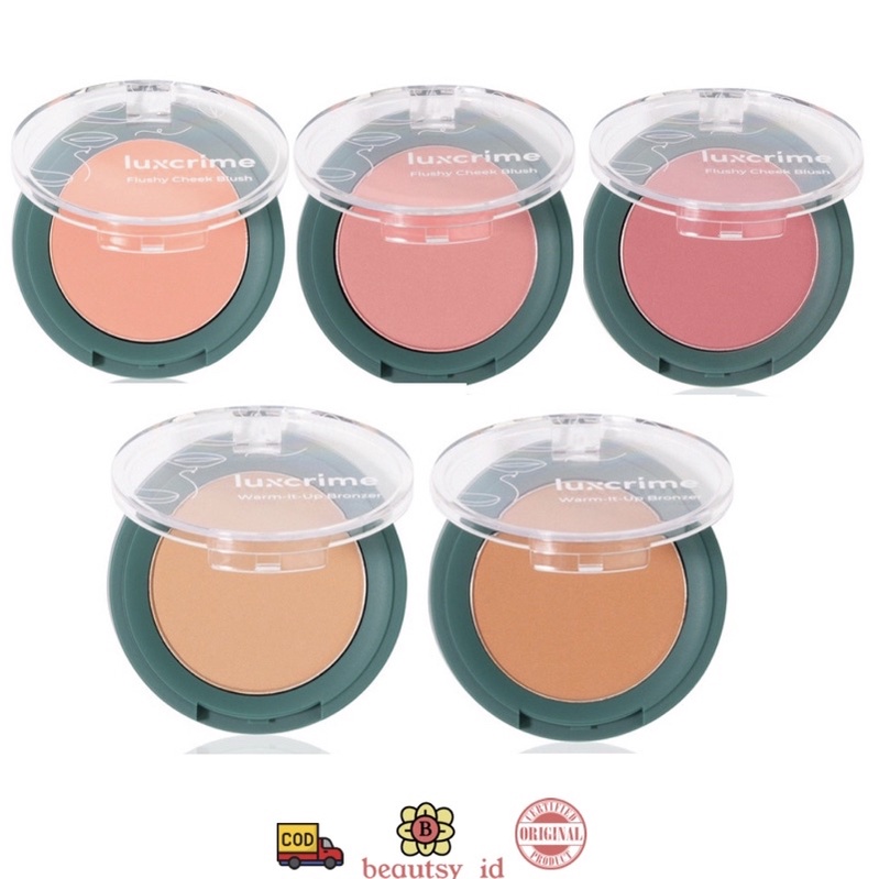 Luxcrime Flushy Cheek Blush / Warm It Up Bronzer Original COD