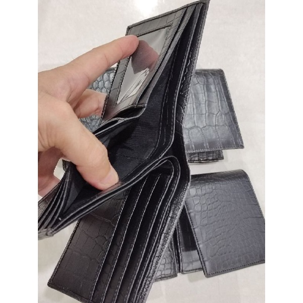 3D dompet 3 slot uang motif croco