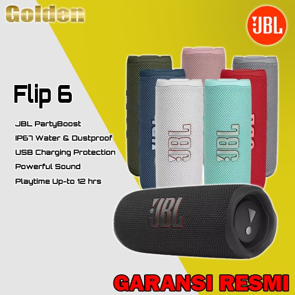 JBL FLIP 6 Bluetoth Portable Speaker Tahan AIR Garansi Resmi