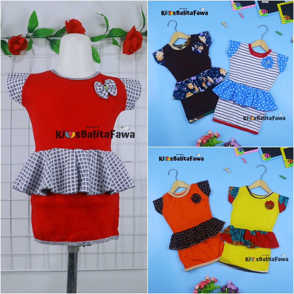 Dress Lori Bayi 3-18 Bulan  / Dres Baby Anak Perempuan Lengan Pendek Baju Pesta Adem Murah Harian