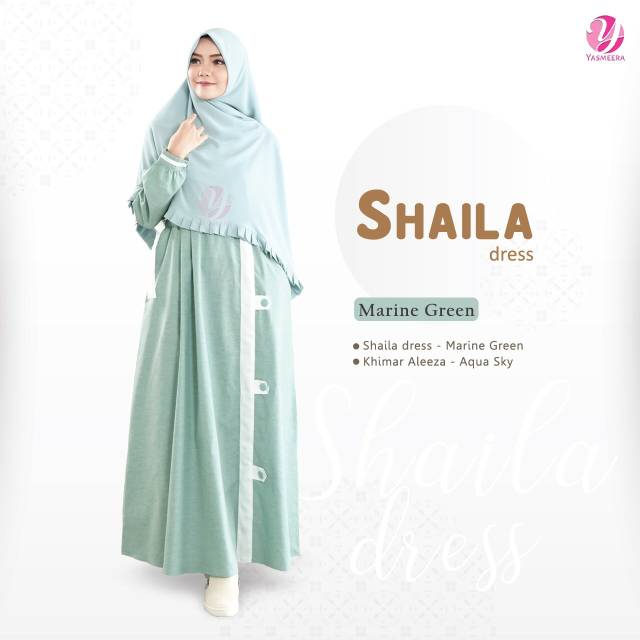 Shaila Dress " Hawaian Green & Marine Green "