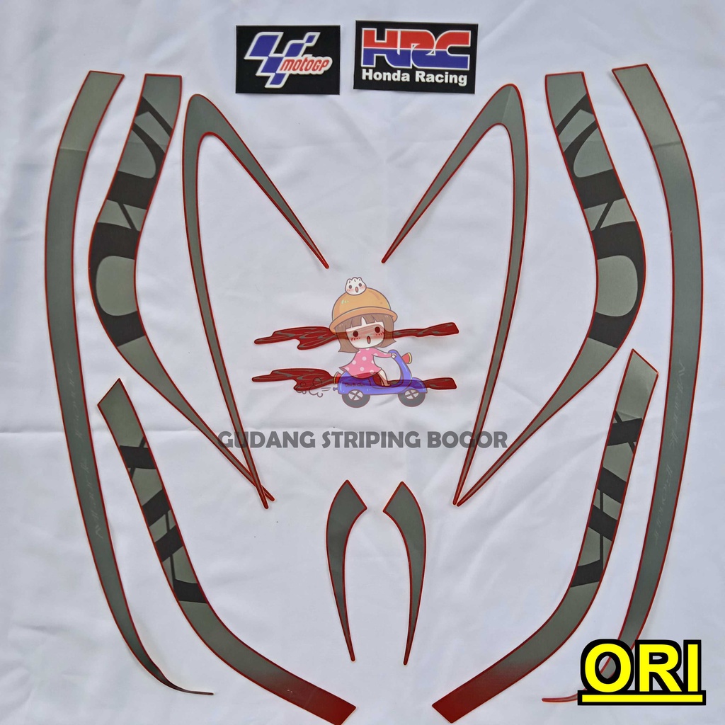 STIKER STRIPING BODY MOTOR HONDA SCOOPY STYLISH 2020 ORI MERAH