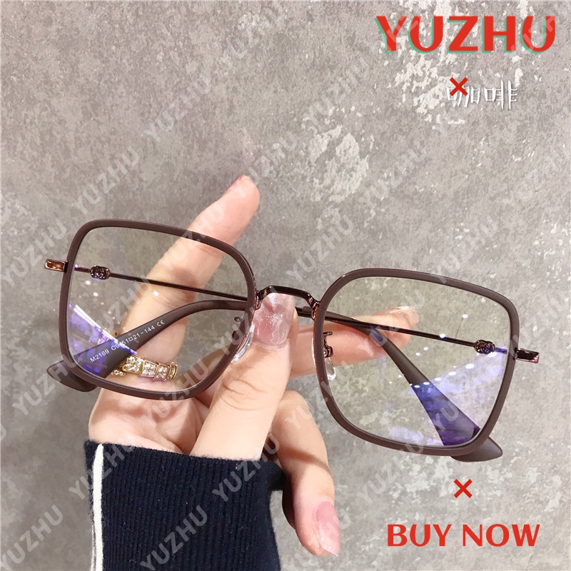 (YUZHU) TERSEDIA &amp; COD Oversize Frame Kacamata Anti Radiasi Wanita Kacamata Korea Fashion Cewek Eyeglasses