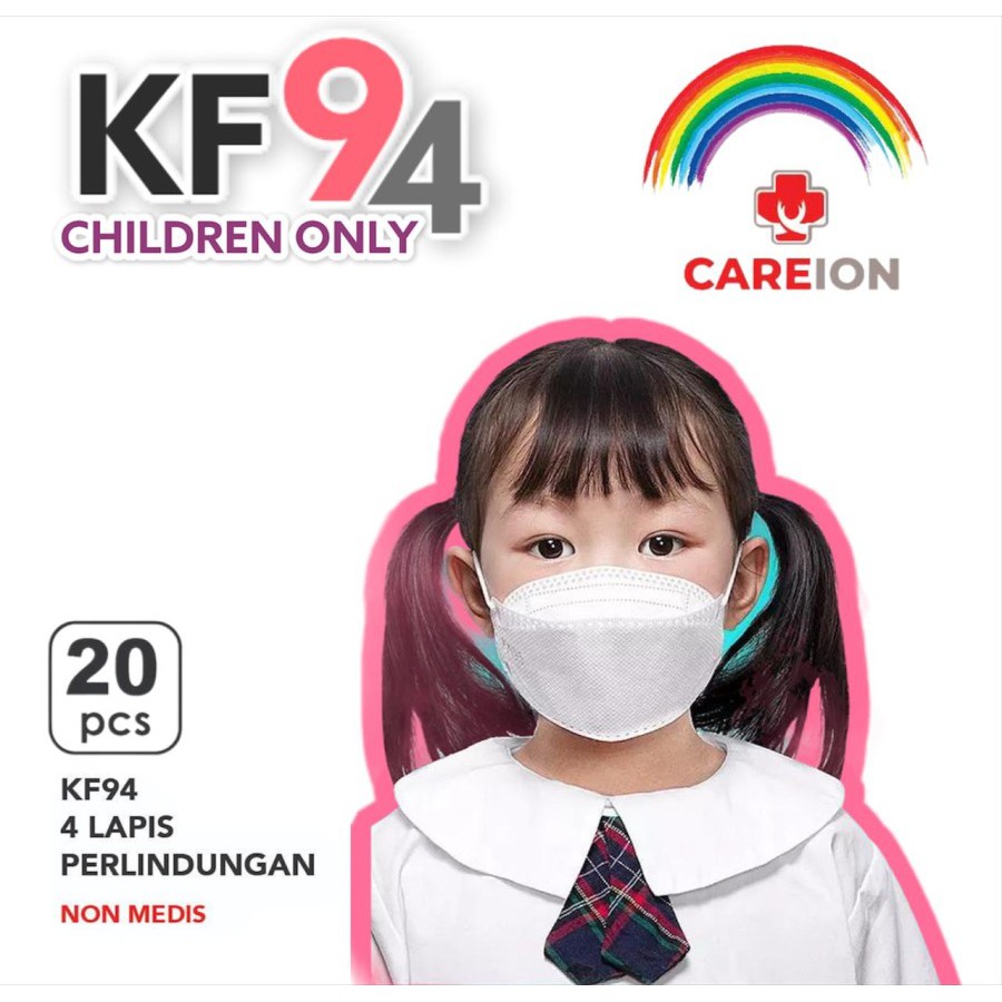 MASKER KF 94 RAINBOW ANAK ANAK CARE ION MASKER KOREA KF 94 ANAK 4D CAREION