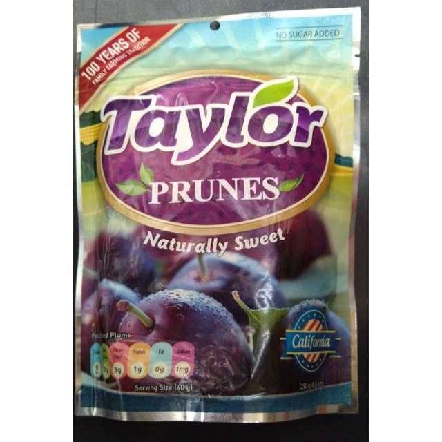 

Taylor prunes naturally sweet 250gr