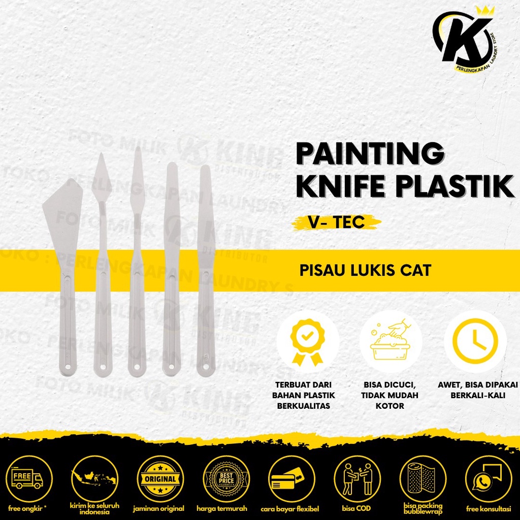 

Pisau Palet Set Isi 5 Painting Knife Pisau Lukis V-Tec