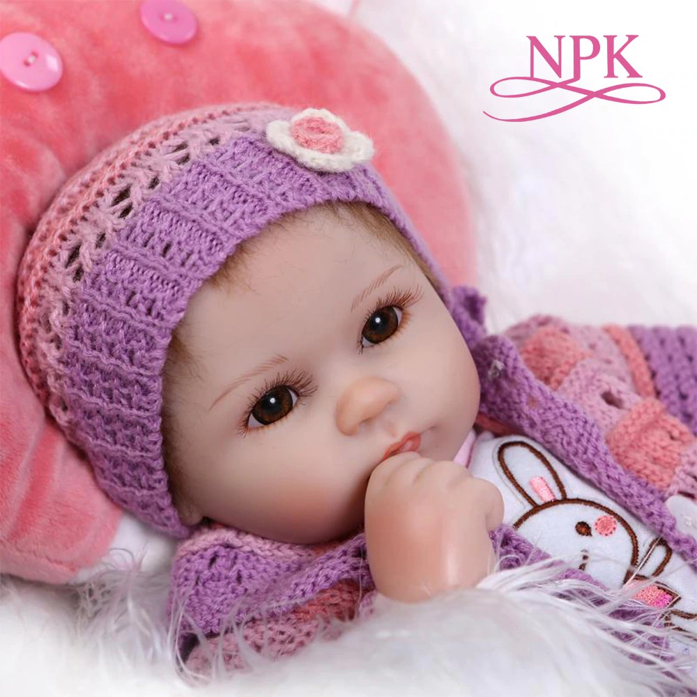 Boneka Barbie NPK silicona suave reborn baby doll juguetes realista 40 cm vinilo reborn bebés jugar