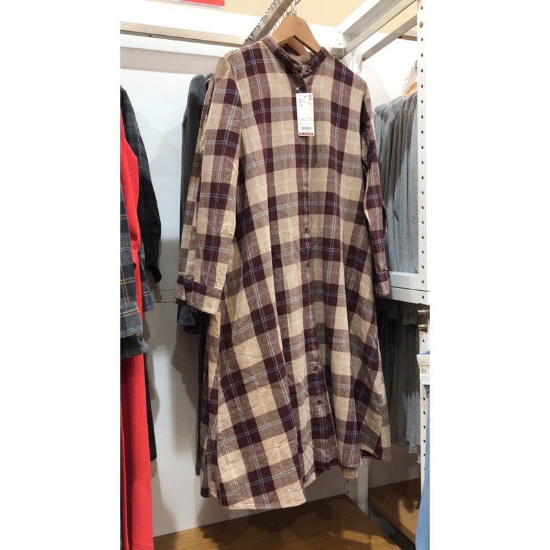 jastip dress flanel uniqlo