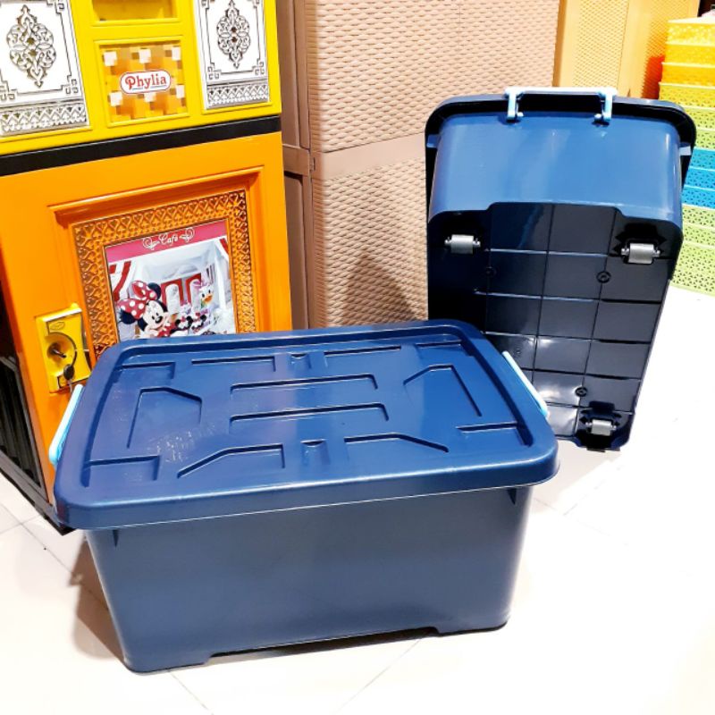Container box 50 Biru/container warna/box roda penyimpanan serbaguna