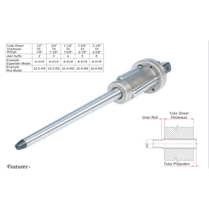 TUBE EXPANDER BOILER TUBE EXPANDER OD 1.1/2 INCH