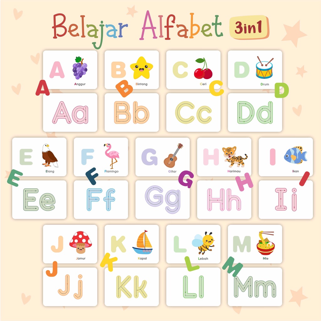 Mainan Edukasi Anak Kidsmile 4 in 1 Belajar Angka 3 in 1 Belajar Alfabet Activity Book Puzzle Tracing Flash Card Mainan Edukatif