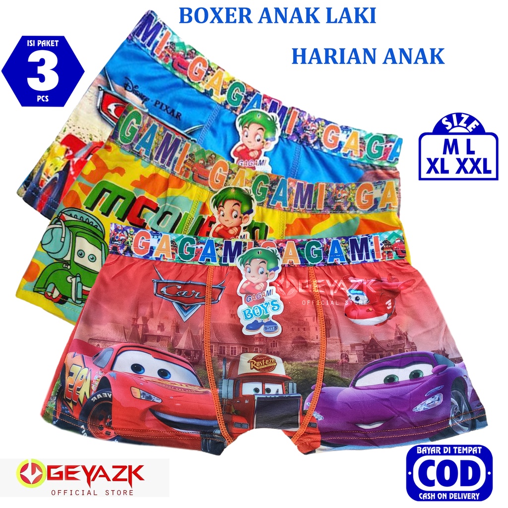 3 Pcs Celana Dalam Boxer Renang Anak Laki Sempak Bocah Karakter